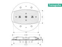 MEDIDAS DUCHA FIJA 600 3jet RAINDANCE RAINMAKER HANSGROHE